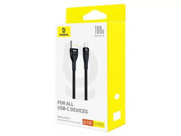 Baseus Flash 2 USB-A / USB-C cable 100W 1 m - blac