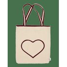 DESIGN LETTERS In My Heart. Travel Bag - NATURAL / SYRRAH BURGUNDY - 40X 17X 45 cm