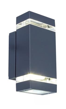 FOCUS SQUARE -LED-ulkoseinälamppu, tummanharmaa, 24 cm, IP44