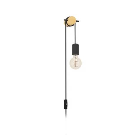 EGLO BUDDON WALL E27 BLACK/WOOD