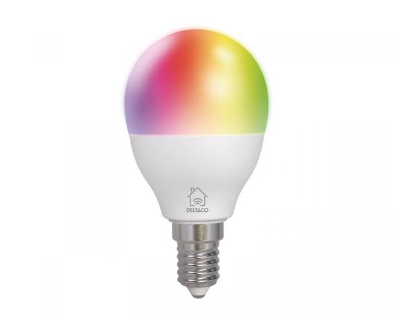 Deltaco Smart LED -lamppu, E14, RGB, WiFi, 4.9W