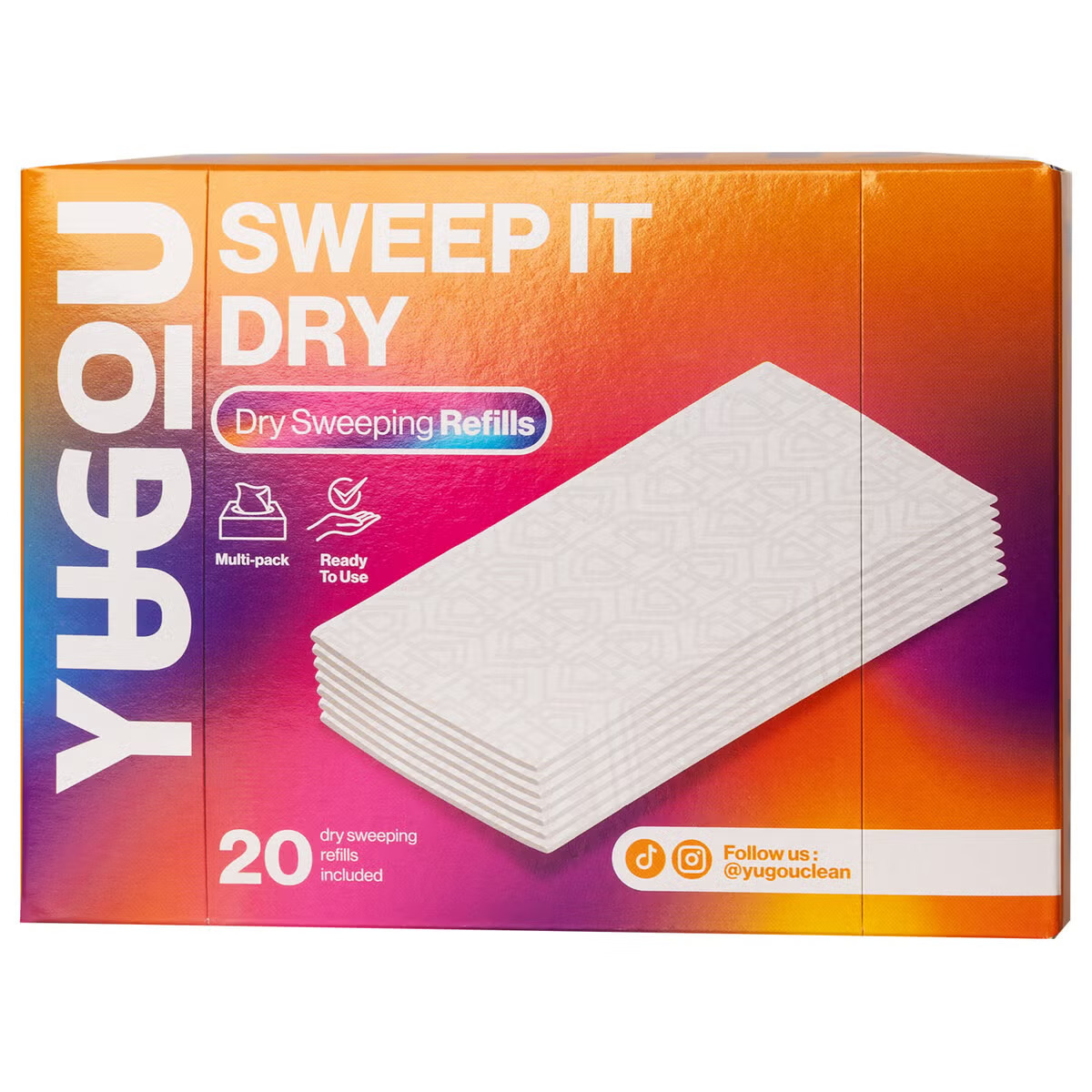 Yugou Sweep It Dry Kuivaliinat Yugou-lattiamoppiin, 20 kpl