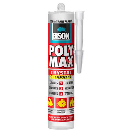 Rakennusliima- ja tiiviste Bison Poly Max Crystal Express