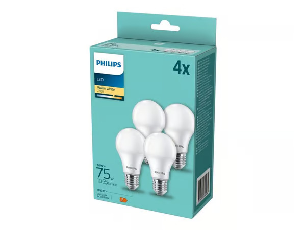 SETTI 4xLED-polttimo Philips A60 E27 / 10,5W / 230V 2700K