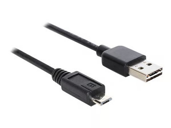DeLOCK EASY-USB 2.0-A - USB 2.0 micro-B, 5m USB-kaapeli USB A Micro-USB B 0,48 Gbit/s Musta 83369