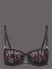 CHANTELLE Fleurs Signature Half-Cup Balcony Bra - SAILING BLUE LUREX - 80 E