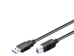 Pro USB-A <-> USB-B 3.0 - 0.25m - Musta