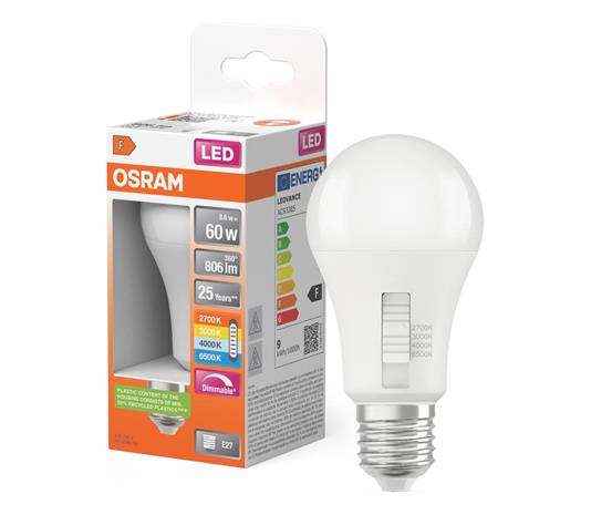 Osram E27 806lm CCT Select himmennettävä opal vakiolamppu