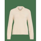 VILA Viril L/S Polo Pullover Knit - Noos - SUPER LIGHT NATURAL MELAN - S