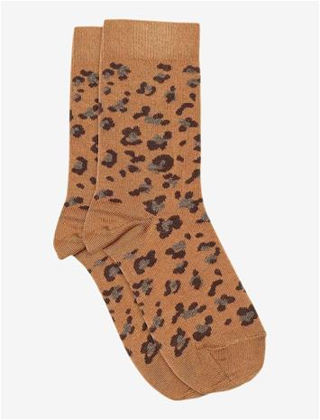 MELTON Leopard Socks - BISCUIT - 31/34
