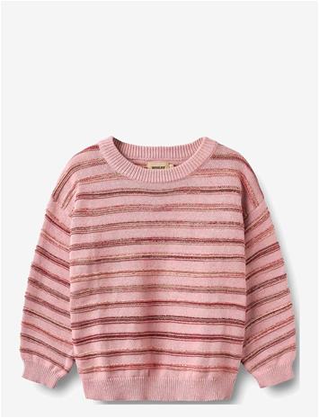 WHEAT Jacquard Pullover Harlow - BERRY CREAM STRIPE - 98