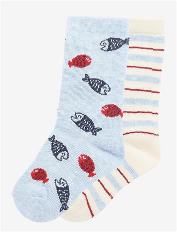 MANGO 2 Pack Mixed Socks - LT-PASTEL BLUE - 94