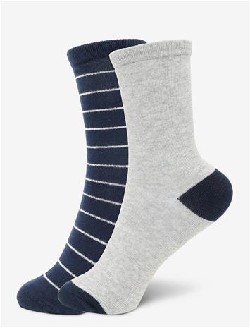 MANGO 2 Pack Mixed Socks - NAVY - M