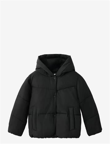 MANGO Hood Puffer Coat - BLACK - 164