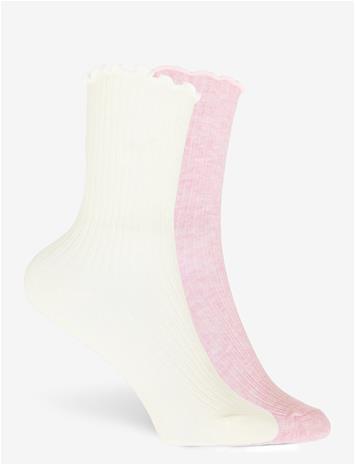 MANGO 2 Pack Ribbed Socks - PINK - M