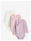LINDEX 3-Pack Solid Wrap Bodysuits - LIGHT DUSTY LILAC - 68 – kuva 2
