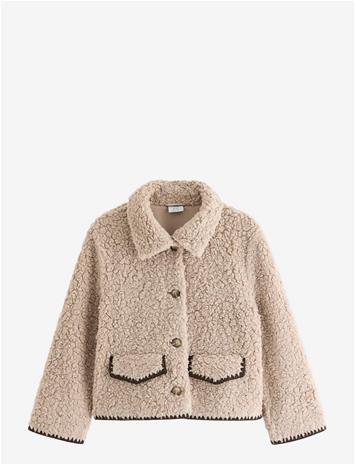 LINDEX Teddy Jacket - DUSTY BEIGE - 164