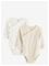 LINDEX 2-Pack Ribbed Wrap Bodysuits - LIGHT DUSTY WHITE - 68 – kuva 2