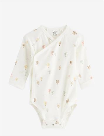 LINDEX Long-Sleeved Wrap Bodysuit - LIGHT DUSTY WHITE - 62