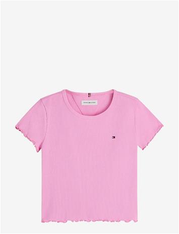 TOMMY HILFIGER Essential Rib Top Ss - PINK DAISY - 40
