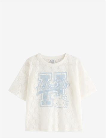 LINDEX Hello Kitty Lace Top - OFF WHITE - 128