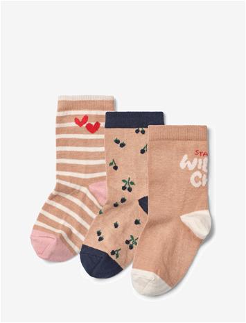 LIEWOOD Silas Socks 3-Pack - BERRY MULTI MIX - 33/36