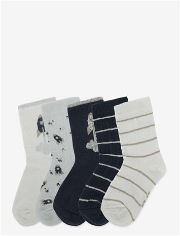 MINYMO Socks W. Pattern (5-Pack) - WILLAM GRAY - 15\18