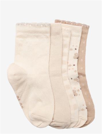 MINYMO Socks W. Pattern (5-Pack) - RUGBY TAN - 19\22