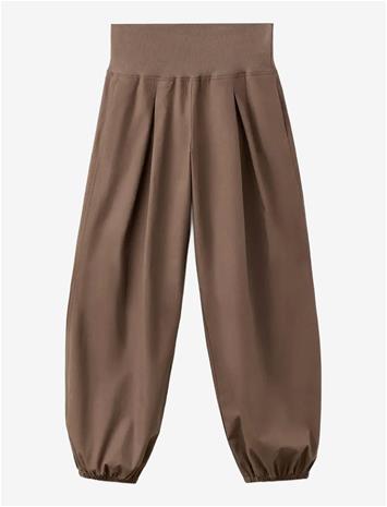 MANGO High-Waisted Harem Pants - MEDIUM BROWN - M