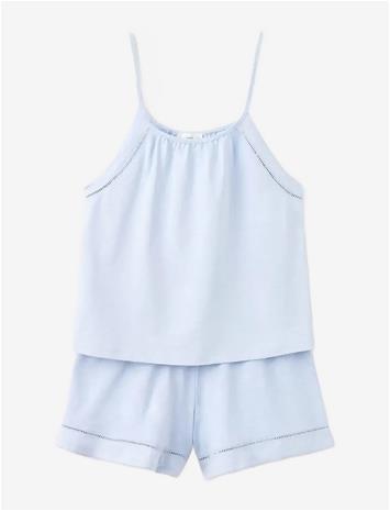 MANGO 100% Cotton Pyjamas Set - LT-PASTEL BLUE - M