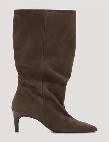 Mango Slouchy Suede Ankle Boot - Brown - 40