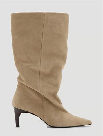 Mango Slouchy Suede Ankle Boot - Brown - 40
