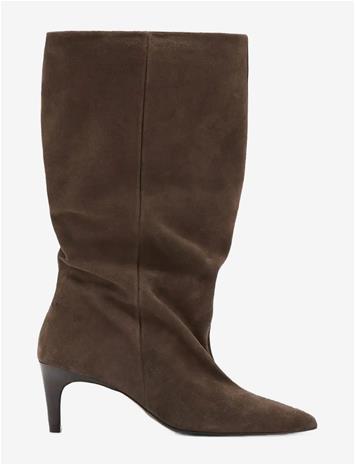 Mango Slouchy Suede Ankle Boot - Brown - 40