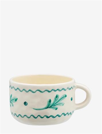 ANNA + NINA Leaf Cappuccino Mug - GREEN - 30 ml