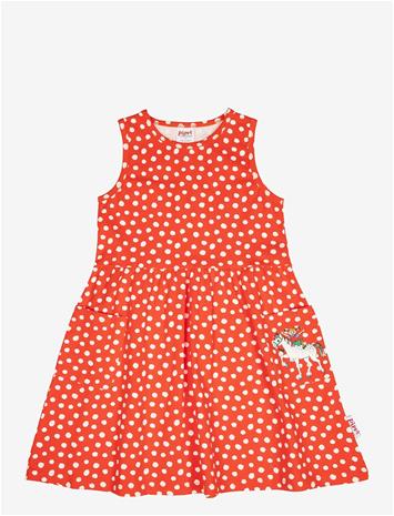 Peppi Pitkätossu Pilkullinen Mekko, Punainen, 92