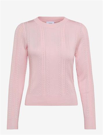 GRUNT Grhilda Vis Ls Knit - LIGHT RED - 146/152