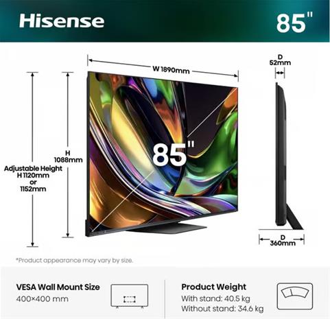 Hisense 85UR8S (85"), LED-televisio