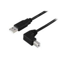 Microconnect USBAB2ANGLE10 USB cable USB 2.0 10 m USB A USB B Black