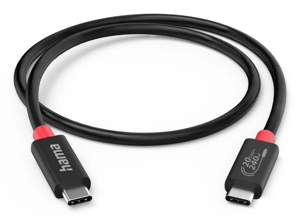 Hama 00200788 USB cable 1 m USB C 20 Gbit/s Black