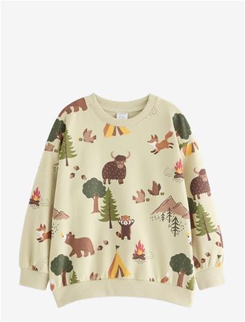 LINDEX Sweatshirt With Brushed Inside - LIGHT DUSTY GREEN - 128
