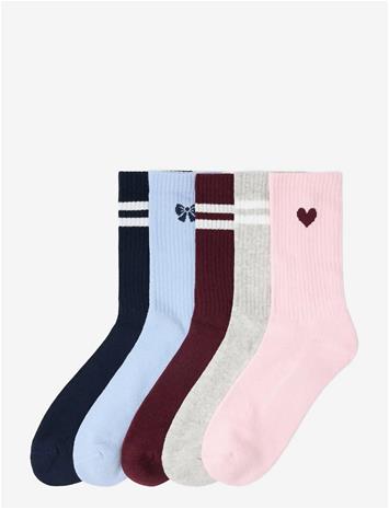 LINDEX 5-Pack Socks - DARK DUSTY RED - 31/33