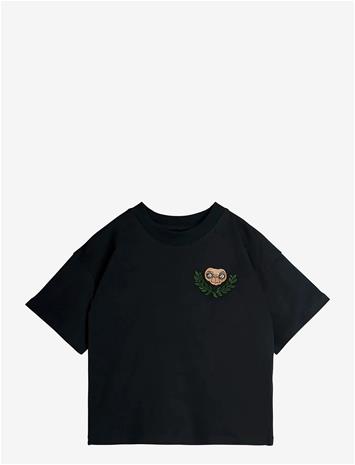 MINI RODINI E.t Emb Ss Tee - BLACK - 116/122