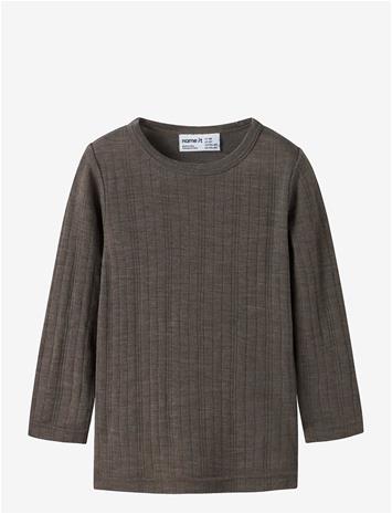NAME IT Nmmwang Wool Needle Ls Top Solid Noos - MOREL - 110