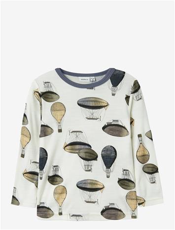 NAME IT Nmmwillitus Wool Ls Top - SNOW WHITE - 92