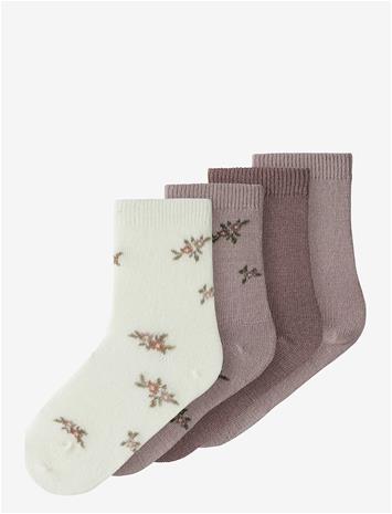 NAME IT Nmfwak Wo/Bl 4P Sock - SHADOW GRAY - 19-21