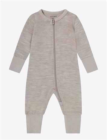 CELAVI Jumpsuit Ls - Solid - MOCHA MERINGUE MELANGE - 90