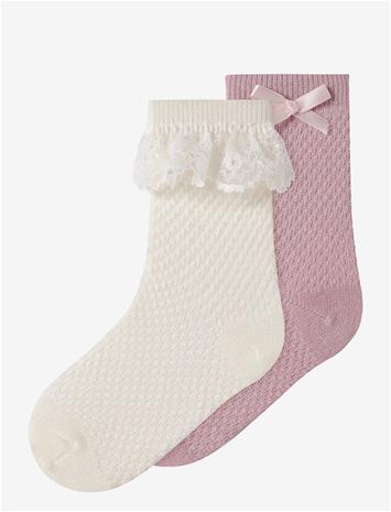 NAME IT Nmfwakma Wo/Bl Structure 2P Sock - VIOLET ICE - 25-27
