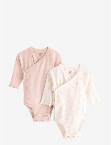 LINDEX 2-Pack Wrap Bodysuits In Pointelle - LIGHT PINK - 62 – kuva 2/2
