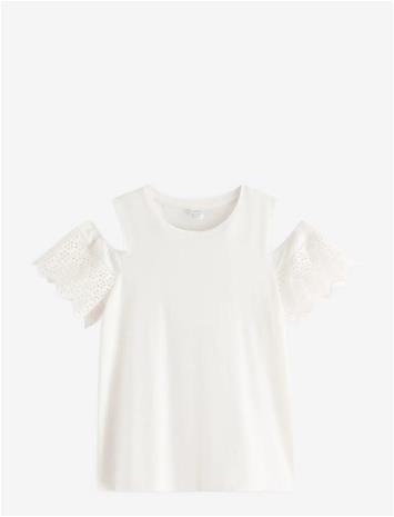 LINDEX Cold Shoulder Top - OFF WHITE - 128