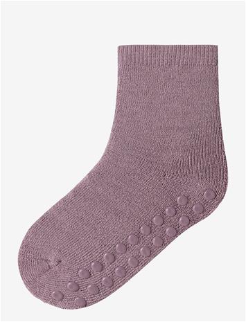 NAME IT Nmfwaksi Wo/Bl Terry Sock W/Non Skid - TOADSTOOL - 19-21